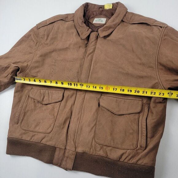 Vintage Red Head 100% Distressed Leather Bomber Hunting Jacket Mens XXL Redhead - Picture 4 of 15